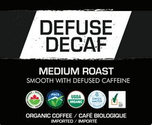 Load image into Gallery viewer, K9 Coffee DEFUSE DECAF Medium Roast Organic Coffee