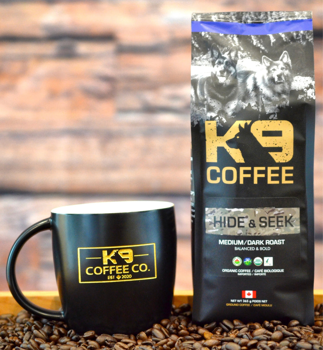 K9 Coffee HIDE & SEEK Medium/Dark Roast Organic Coffee