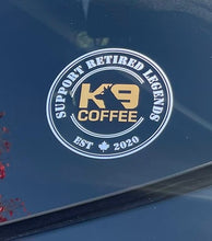 Load image into Gallery viewer, Car Window Decal - SRL &amp; K9 Coffee Circle Logo
