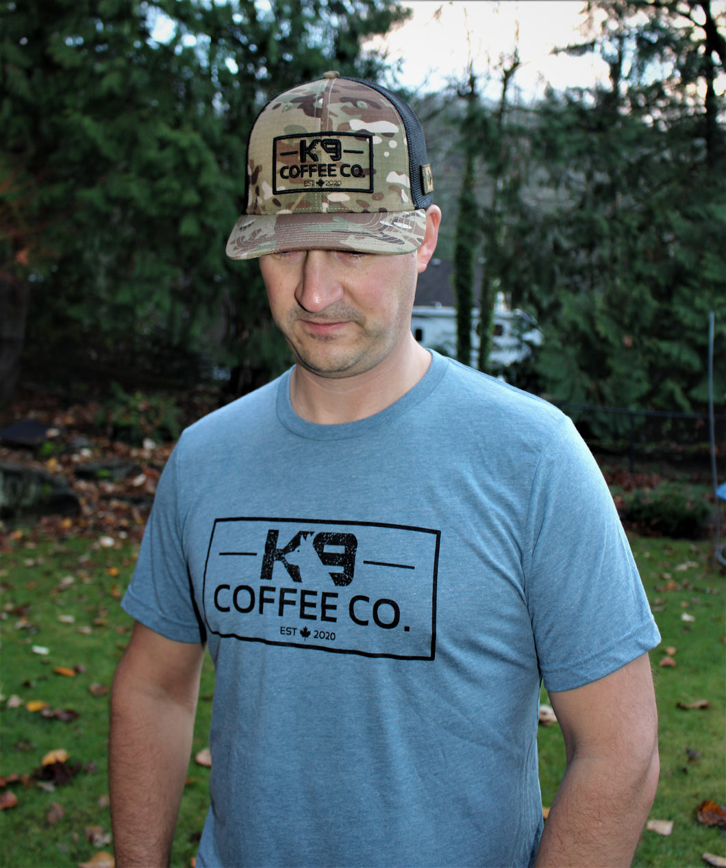 K9 Coffee T-Shirt in Denim Blue