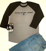 Load image into Gallery viewer, The Legends Baseball Raglan - Black/Grey
