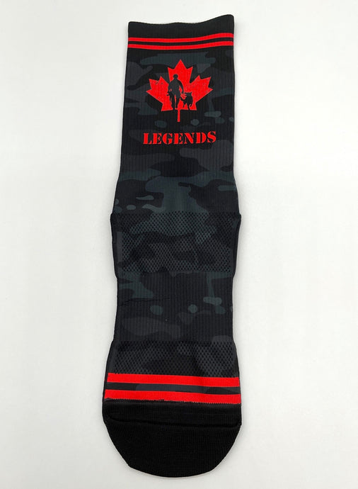 Cammo Support Retired Legends socks. Guardians of the Night